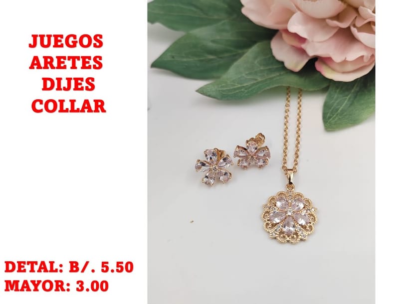 prendas juego dije aretes y collar
