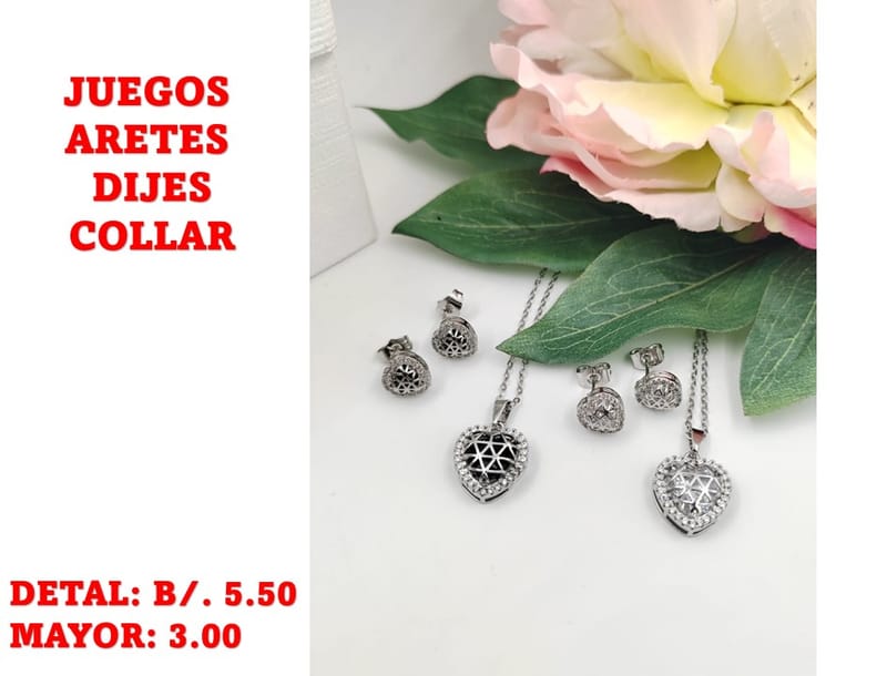 prendas juego dije aretes y collar