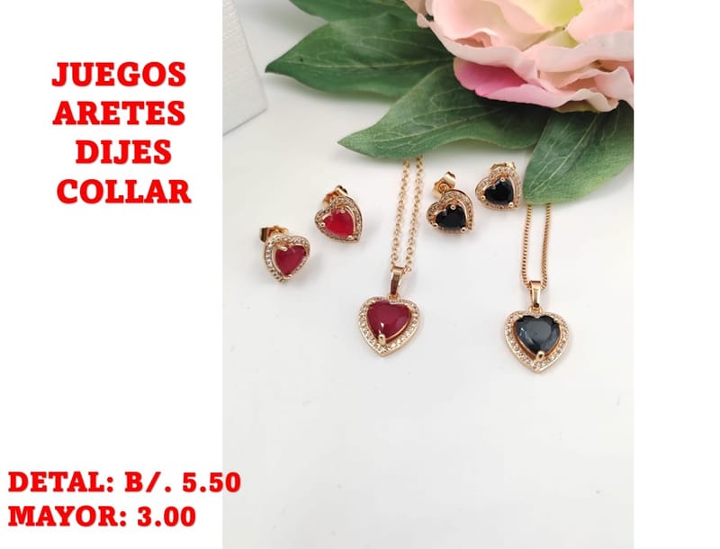 prendas juego dije aretes y collar