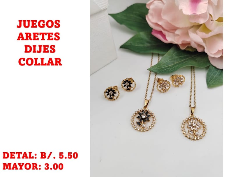 prendas juego dije aretes y collar