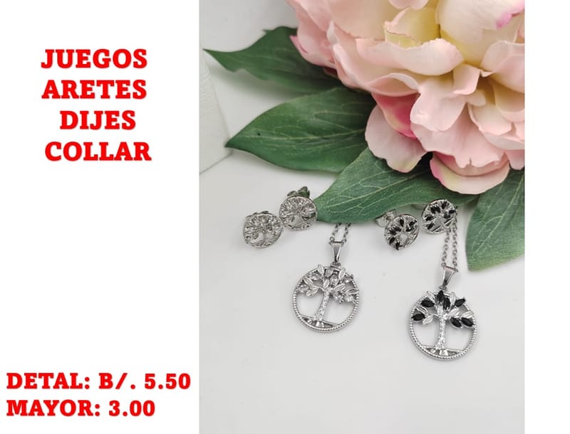 prendas juego dije aretes y collar