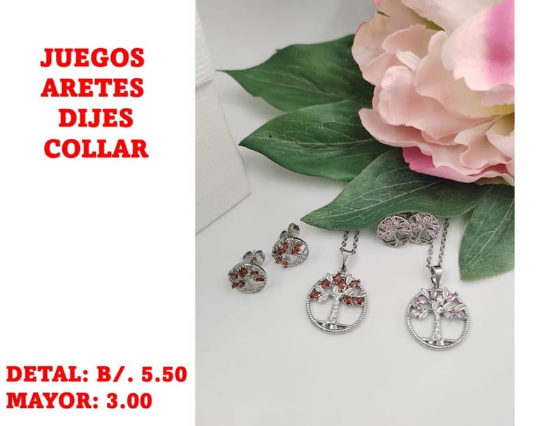 prendas juego dije aretes y collar