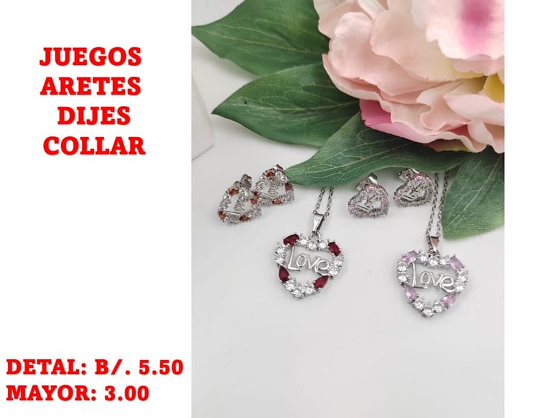 prendas juego dije aretes y collar