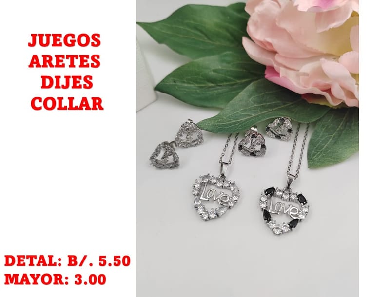 prendas juego dije aretes y collar