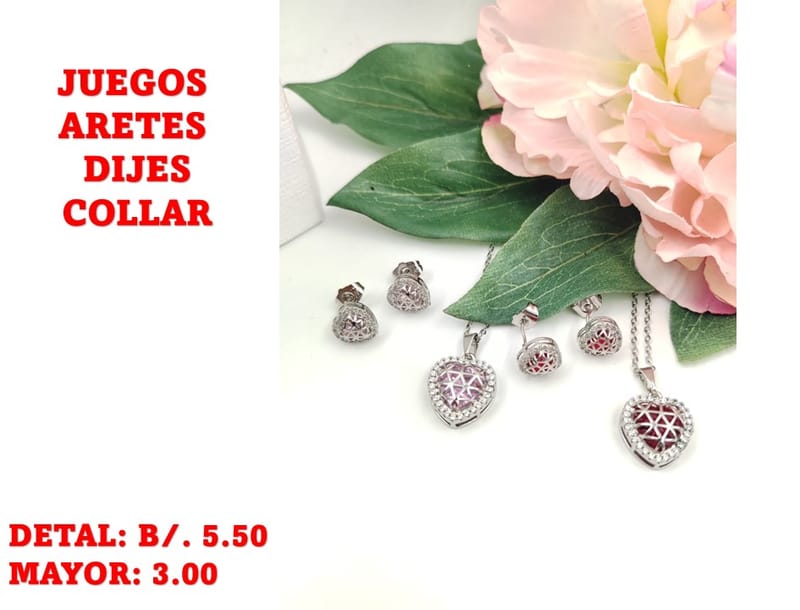 prendas juego dije aretes y collar