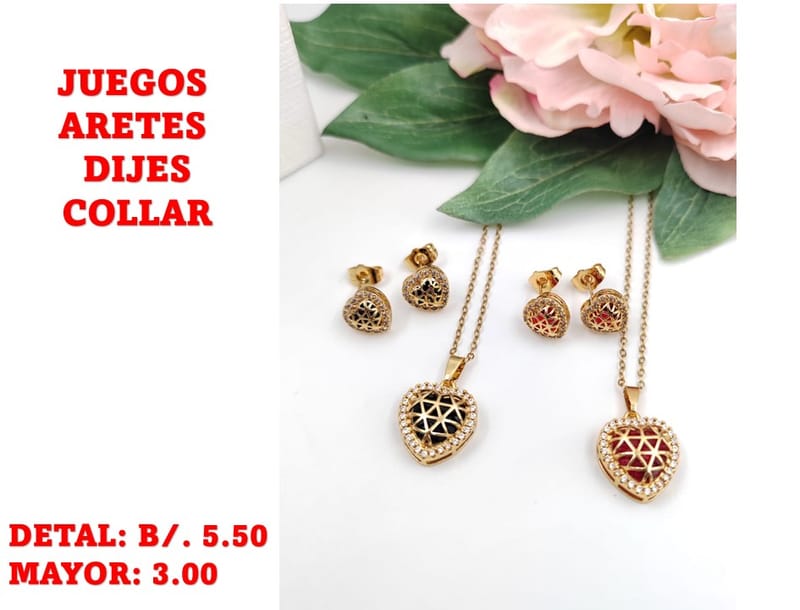 prendas juego dije aretes y collar