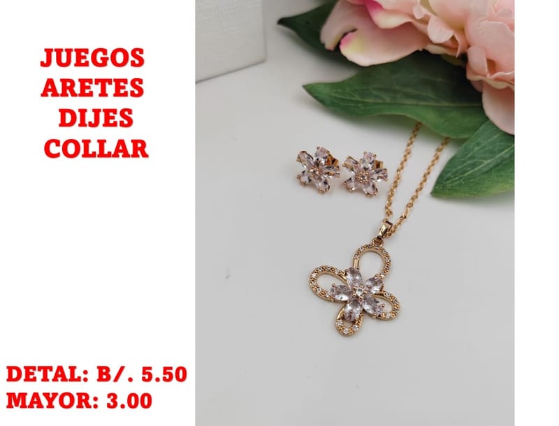 prendas juego dije aretes y collar