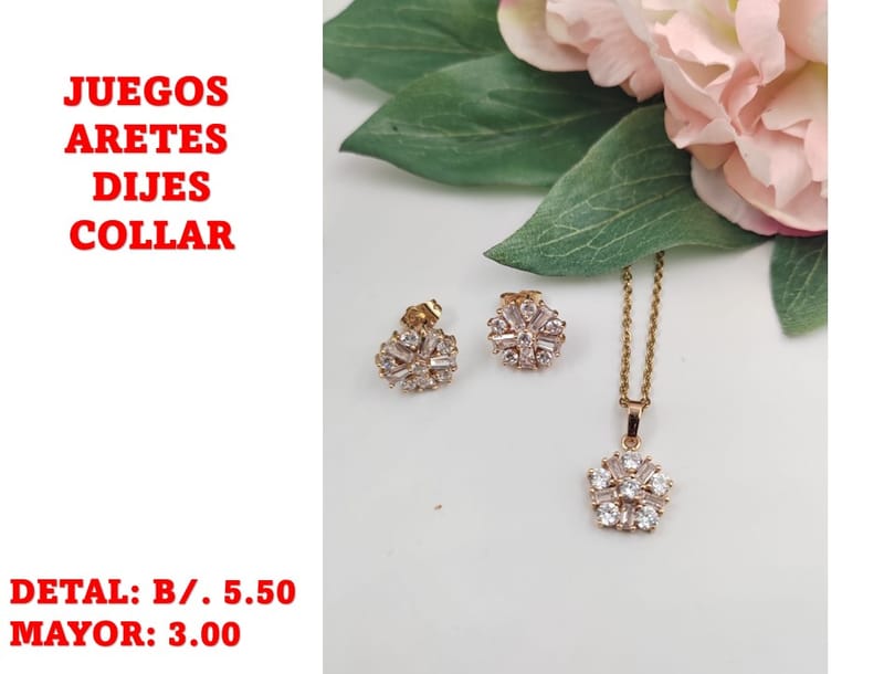 prendas juego dije aretes y collar