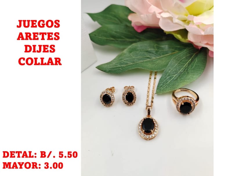 prendas juego dije aretes y collar