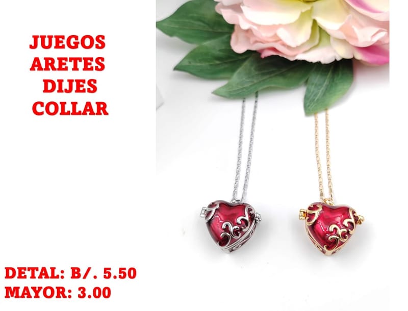 prendas juego dije aretes y collar