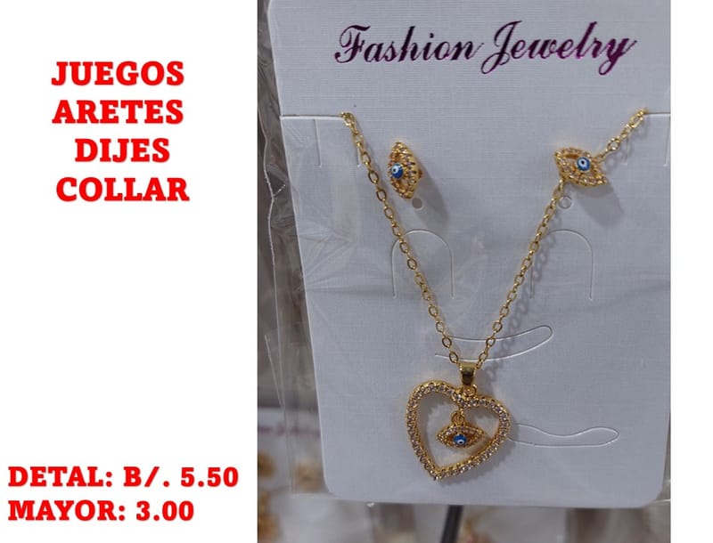 prendas juego dije aretes y collar