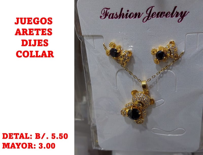 prendas juego dije aretes y collar