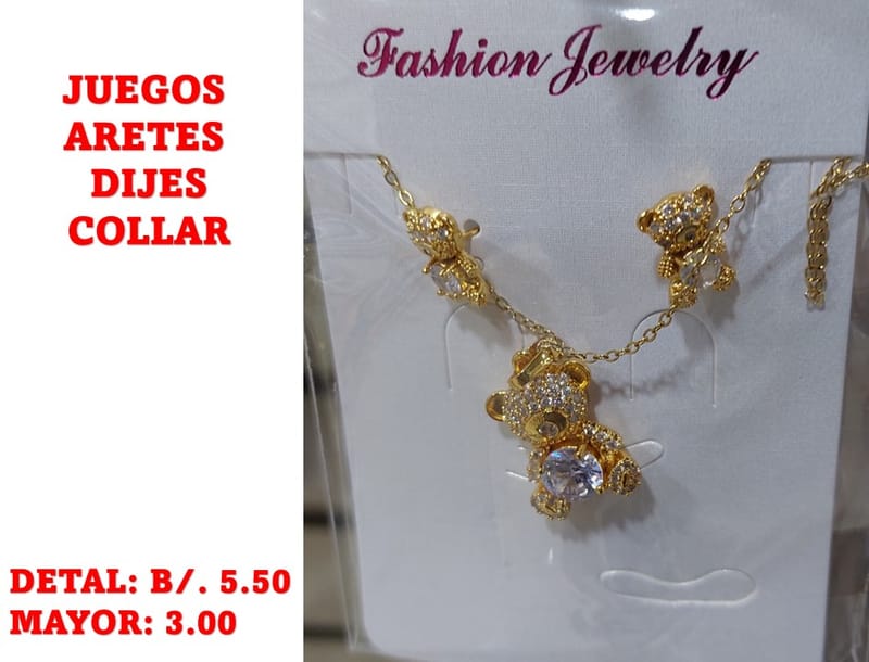 prendas juego dije aretes y collar