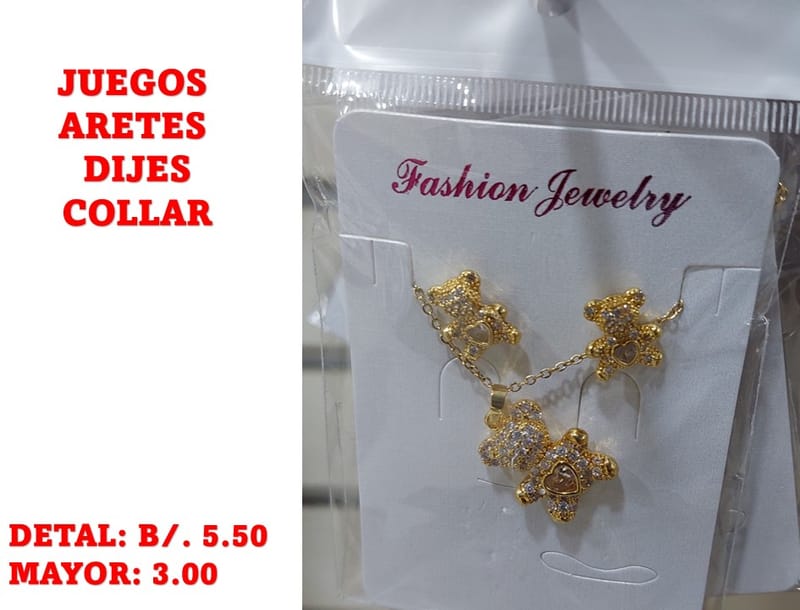 prendas juego dije aretes y collar