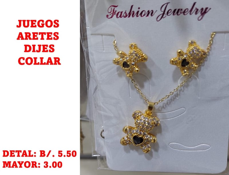 prendas juego dije aretes y collar