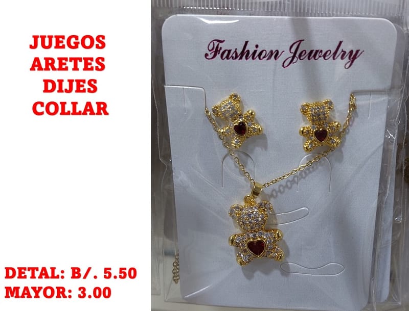 prendas juego dije aretes y collar