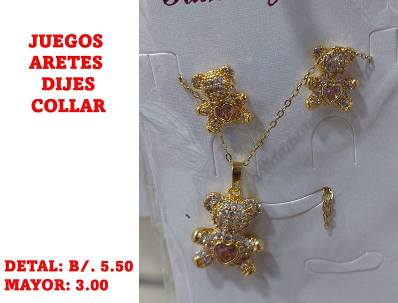 prendas juego dije aretes y collar