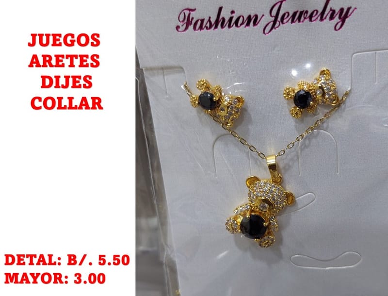 prendas juego dije aretes y collar