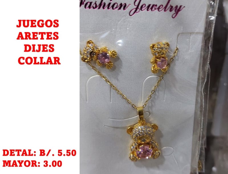 prendas juego dije aretes y collar