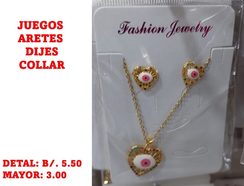prendas juego dije aretes y collar
