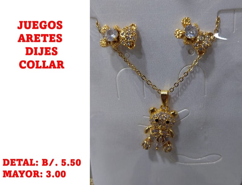 prendas juego dije aretes y collar
