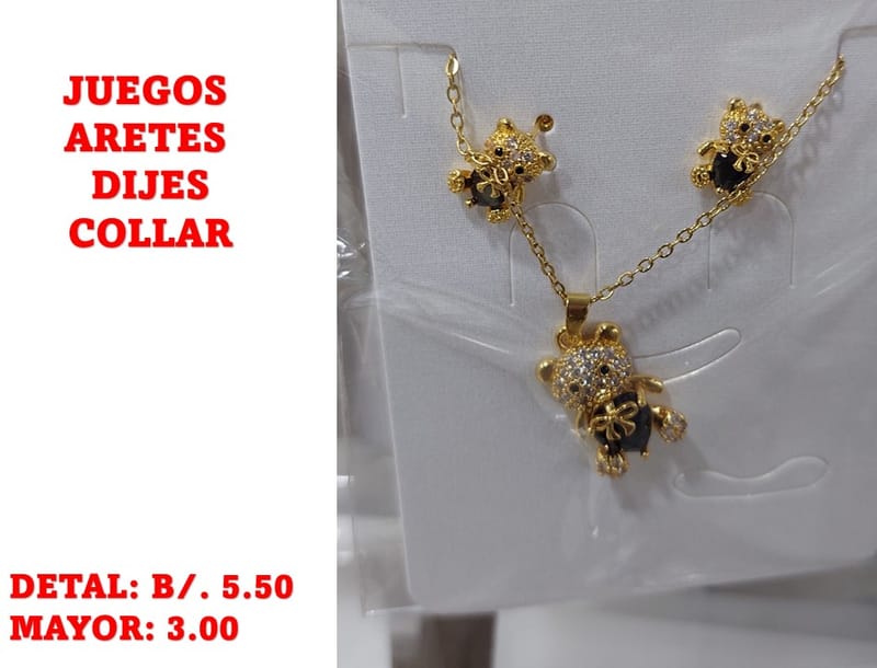 prendas juego dije aretes y collar