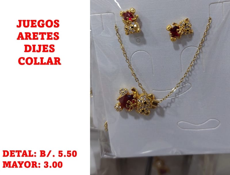 prendas juego dije aretes y collar