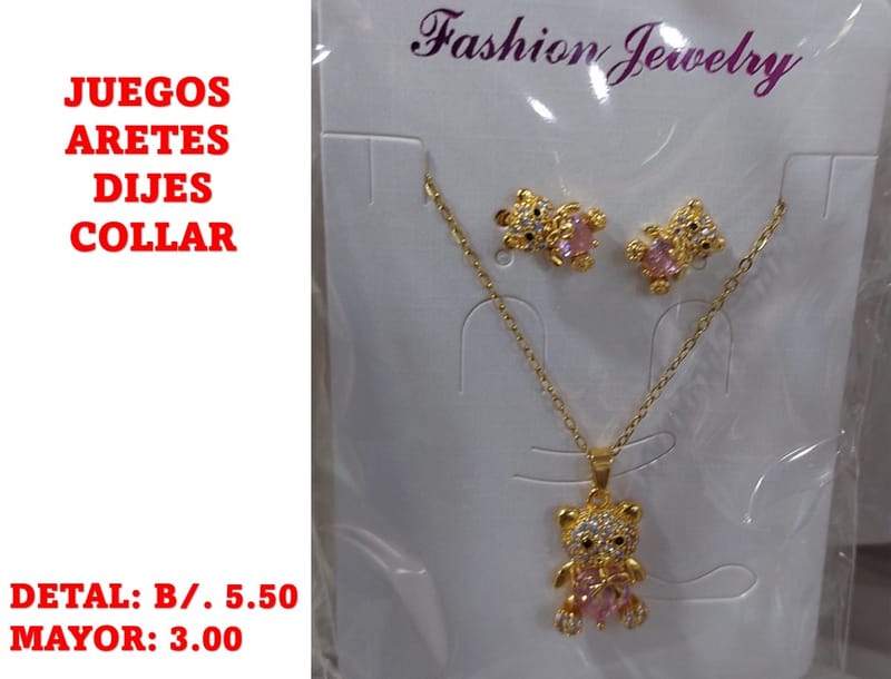 prendas juego dije aretes y collar
