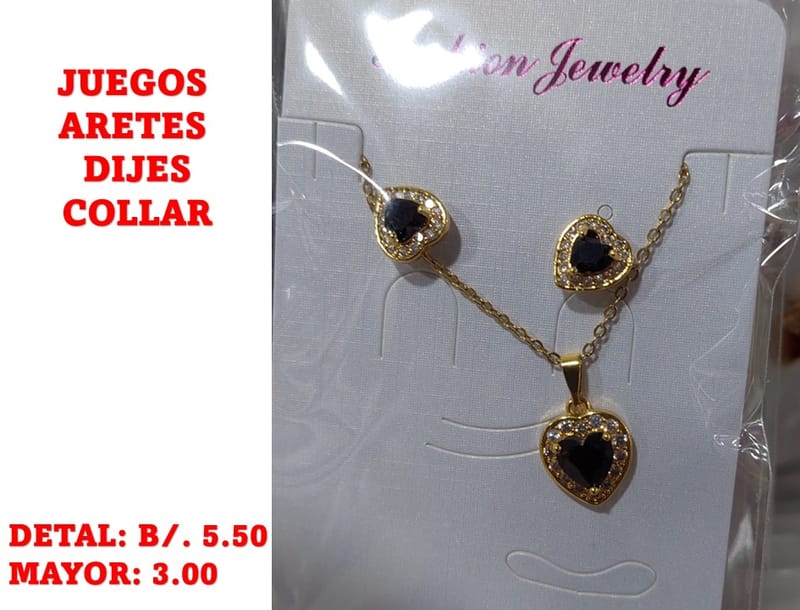 prendas juego dije aretes y collar