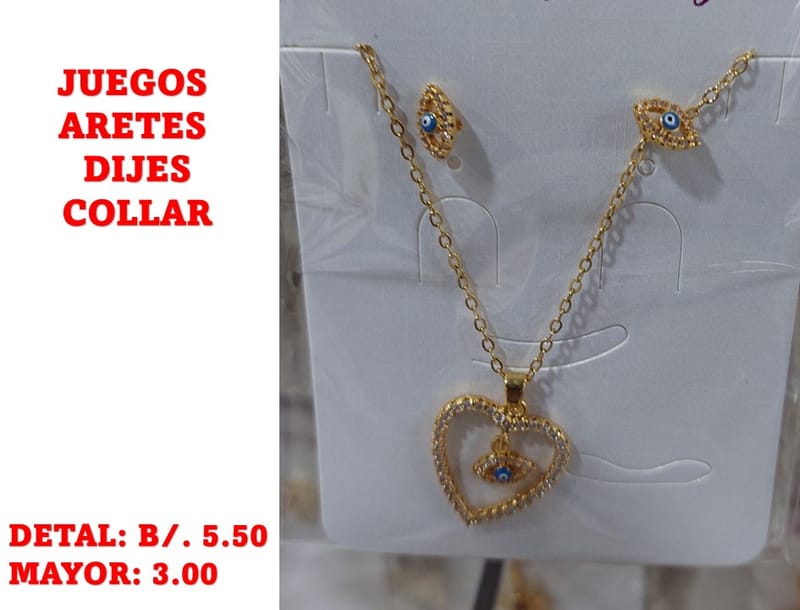 prendas juego dije aretes y collar