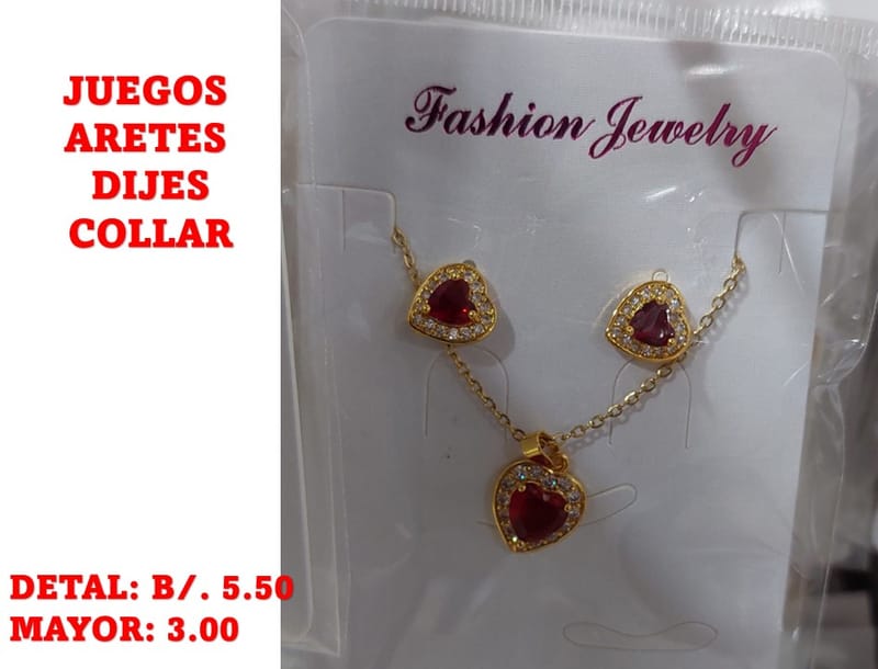 prendas juego dije aretes y collar