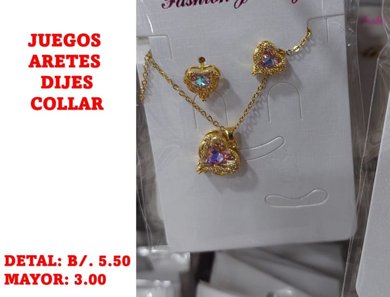 prendas juego dije aretes y collar