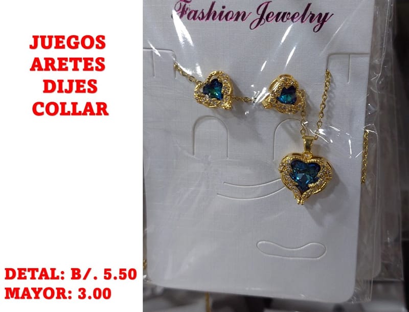 prendas juego dije aretes y collar