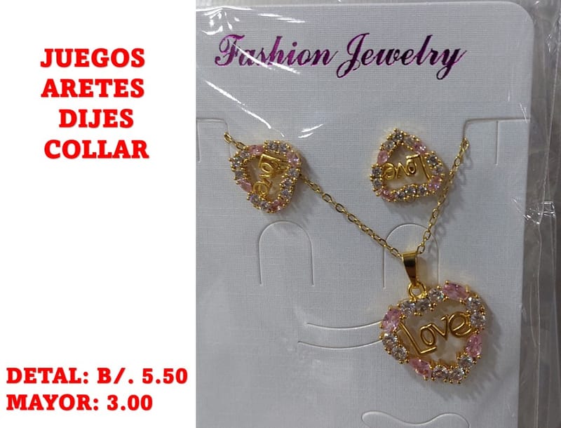 prendas juego dije aretes y collar