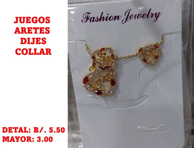 prendas juego dije aretes y collar