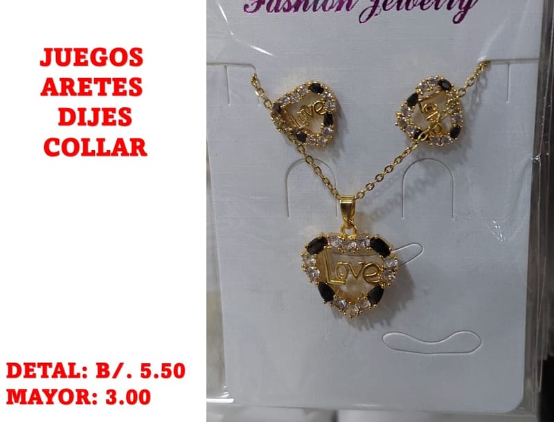 prendas juego dije aretes y collar