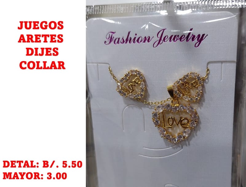 prendas juego dije aretes y collar