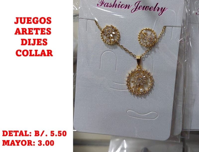 prendas juego dije aretes y collar