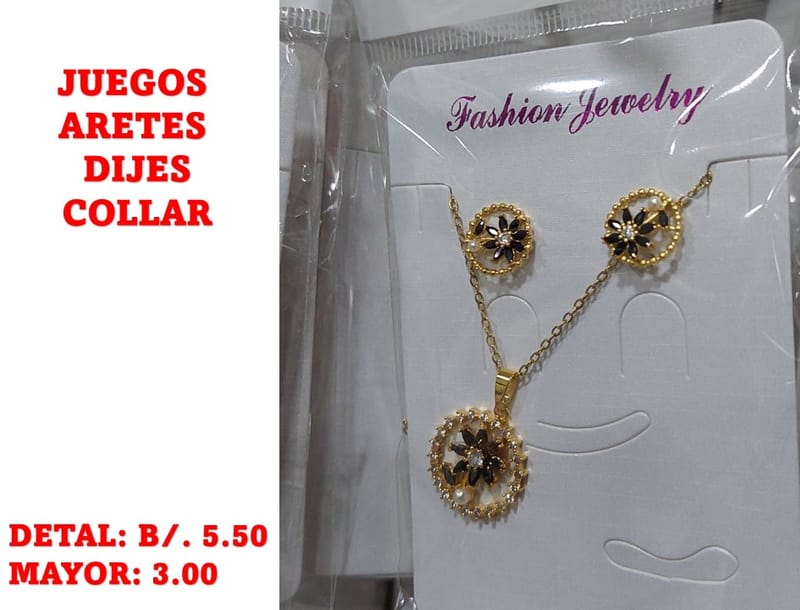 prendas juego dije aretes y collar