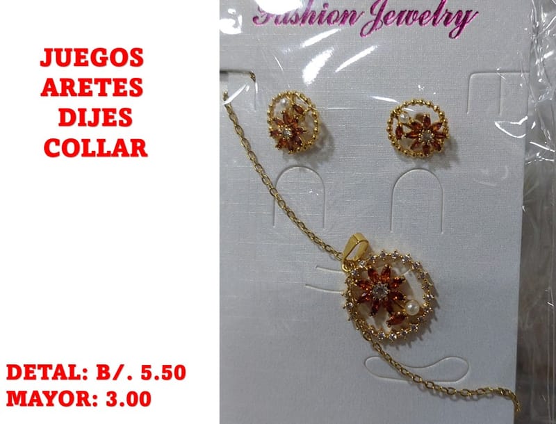 prendas juego dije aretes y collar