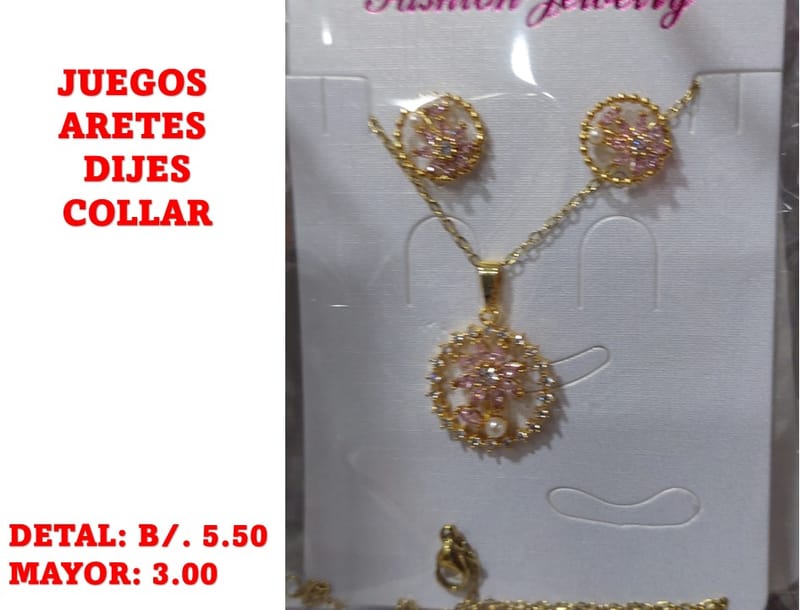 prendas juego dije aretes y collar