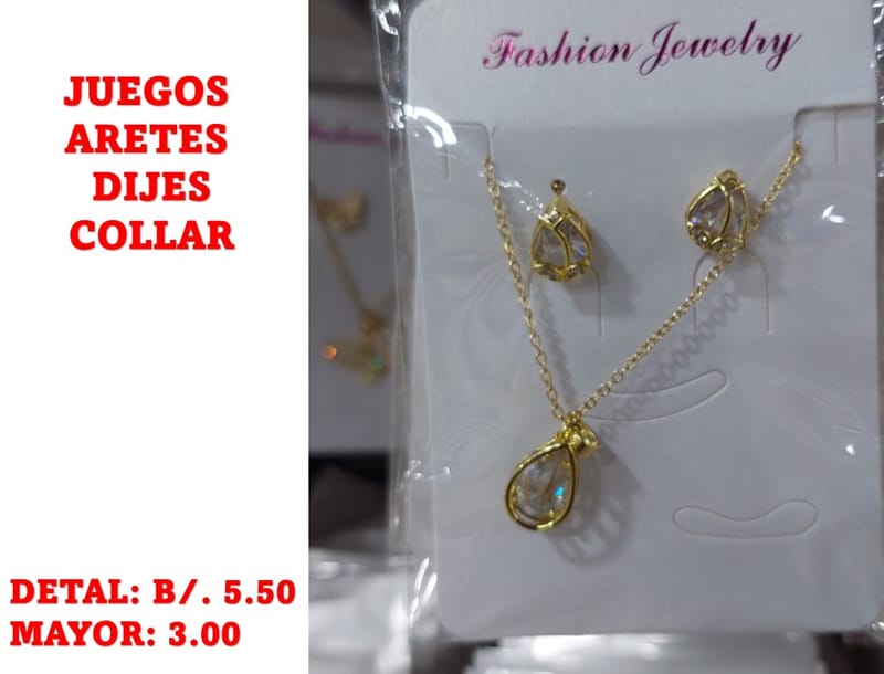 prendas juego dije aretes y collar