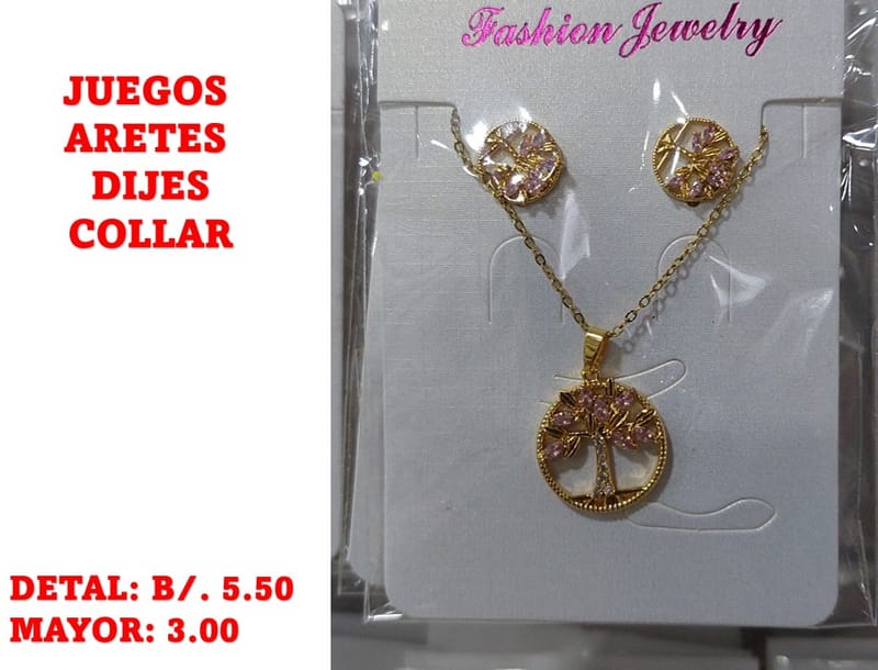 prendas juego dije aretes y collar
