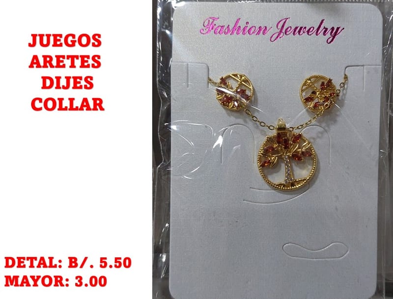 prendas juego dije aretes y collar