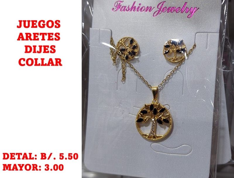 prendas juego dije aretes y collar