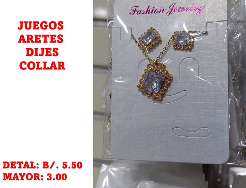 prendas juego dije aretes y collar