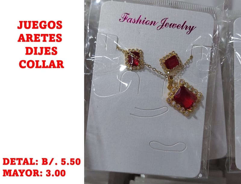 prendas juego dije aretes y collar