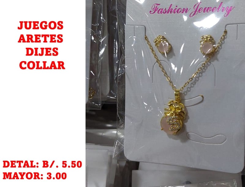 prendas juego dije aretes y collar