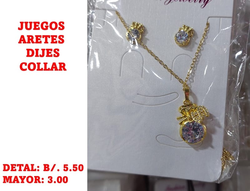 prendas juego dije aretes y collar