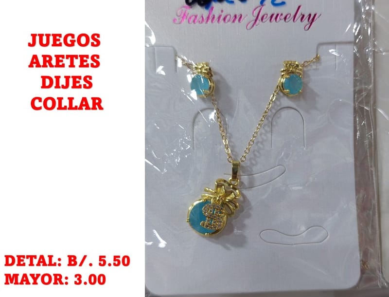 prendas juego dije aretes y collar